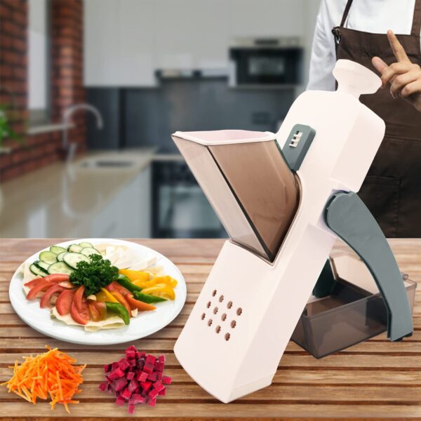 high quality 5 in 1 mandoline vegetable slicer food chopper, vegetable cutter, quick fruit dicer high quality (random color)