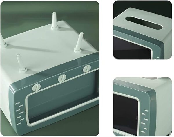 2 in 1 tv shape tissue box & mobile phone or photo holder | creative tissue boxes retro television phone holder (random color) - Image 12