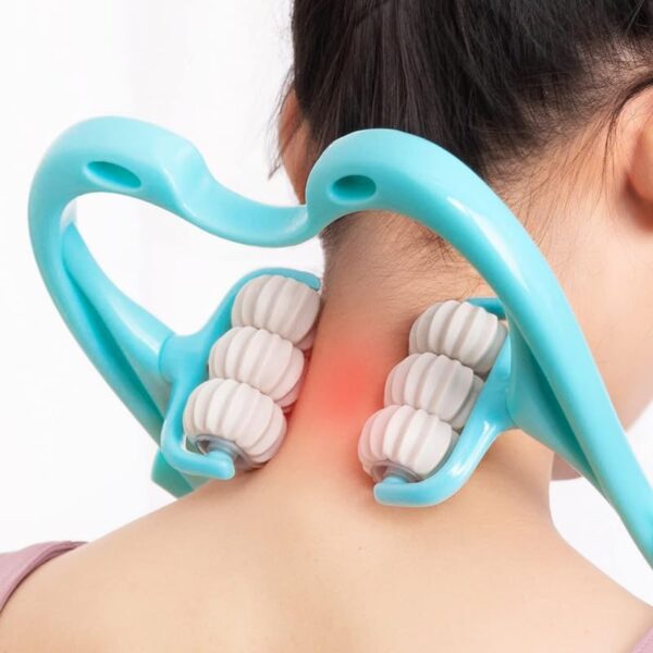 manual neck massager for cervical pain, deep tissue | handheld massager tool for legs waist neck and shoulder (random color) - Image 25