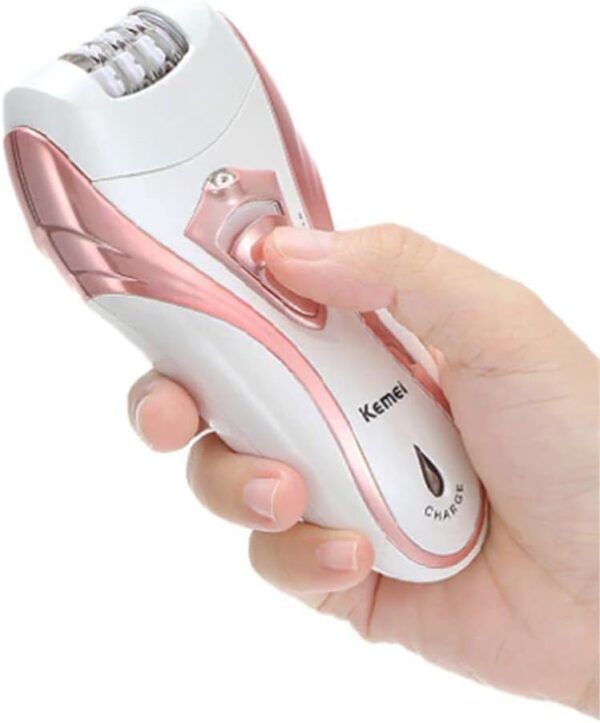 kemei 3 in 1 ( km-3010 ) rechargeable hair remover | kemei callus remover with extra lady epilator and shaving head 3 in 1 ( random color ) - Image 10