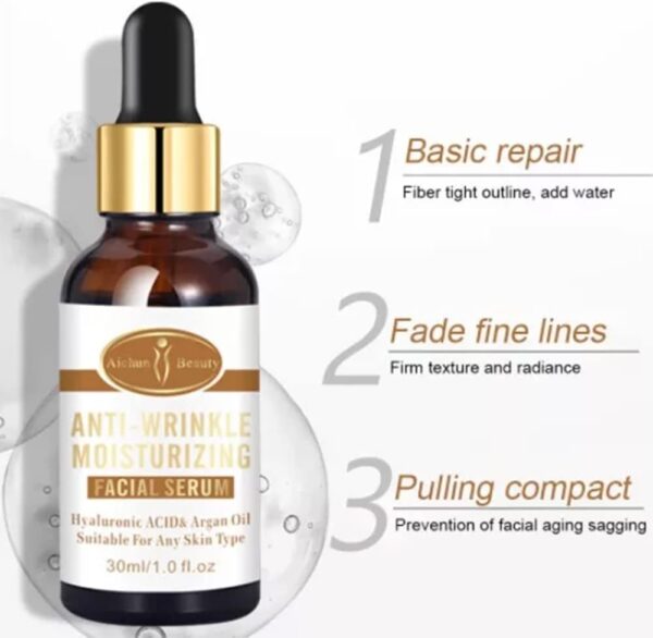 aichun beauty anti-wrinkle moisturizing facial serum hyaluronic acid argan oil | suitable for any skin type | 30ml | 1 fl.oz - Image 7