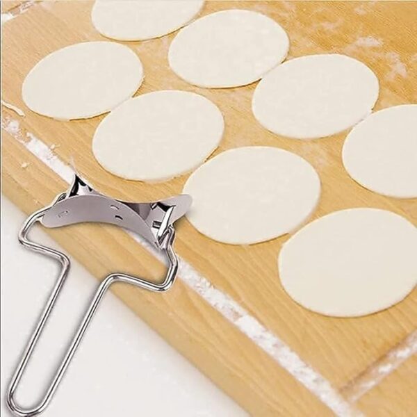 rolling dough cutter, dumpling making tool kitchen cutter roller wood handle - Image 5