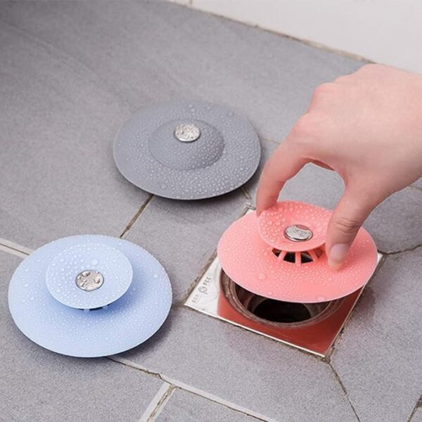silicone sink hair strainer floor drain bathroom kitchen stopper sink strainer basin water stopper  (random color) - Image 5