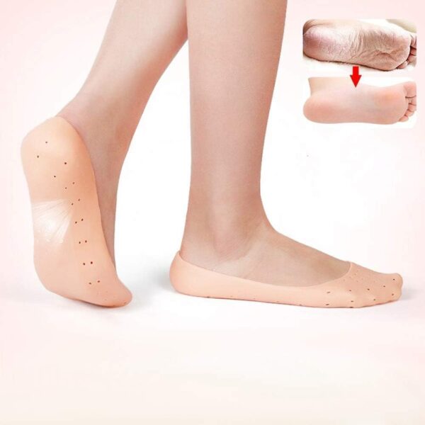 full heel pain anti crack silicone set anti crack full length socks – pair