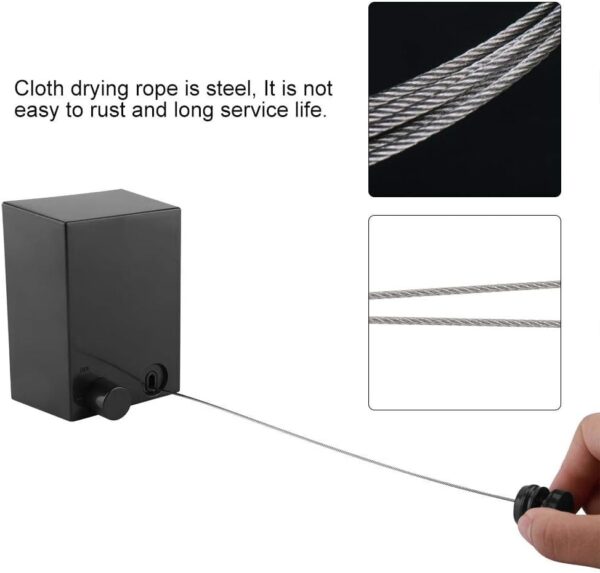 (nw000301) wall mounted drying string retractable clothesline heavy duty rope 4.2m - Image 5