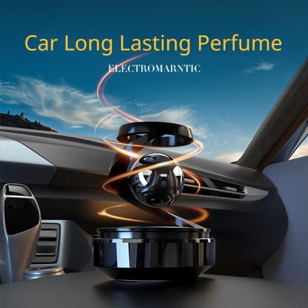 star solar powered levitating ball air freshener for car dashboard, aesthetic car decor | best quality ( random color ) - Image 6