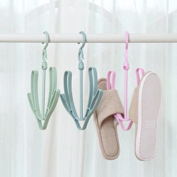 shoe drying stand | hanging racks for balcony, cabinet, cup board | hook racks organizer (pink) - Image 8