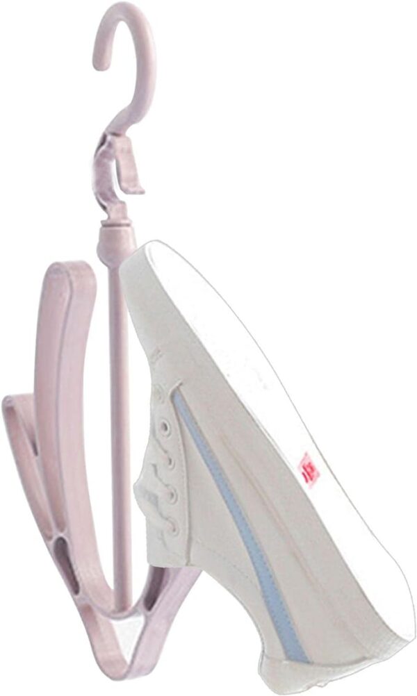 shoe drying stand | hanging racks for balcony, cabinet, cup board | hook racks organizer (pink) - Image 2