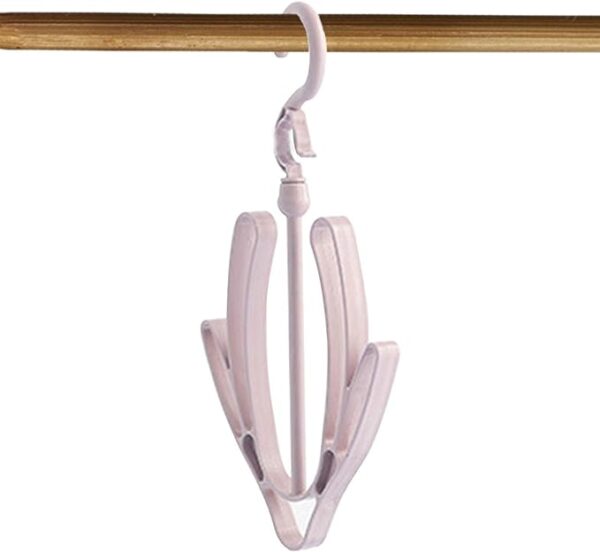 shoe drying stand | hanging racks for balcony, cabinet, cup board | hook racks organizer (pink) - Image 3