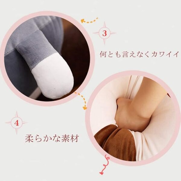 long cat plush pillow kitten gray white brown lovely cartoon  | fukufukunyanko plush cat cushion - 50cm (random color) - Image 8