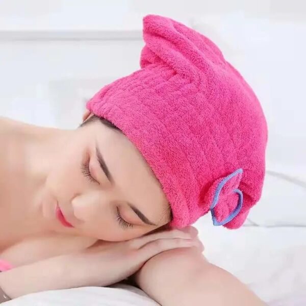 hair drying towels, ultra absorbent hair drying cap towel for women adults or kids girls(random color ) - Image 6