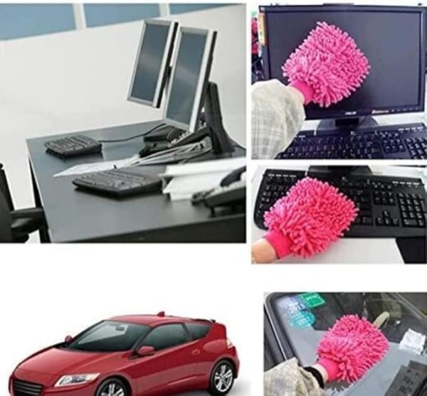 microfiber car wash duster glove | multi-purpose super absorbent and perfect wash clean for home, kitchen, window, car dusting (random color) - Image 8