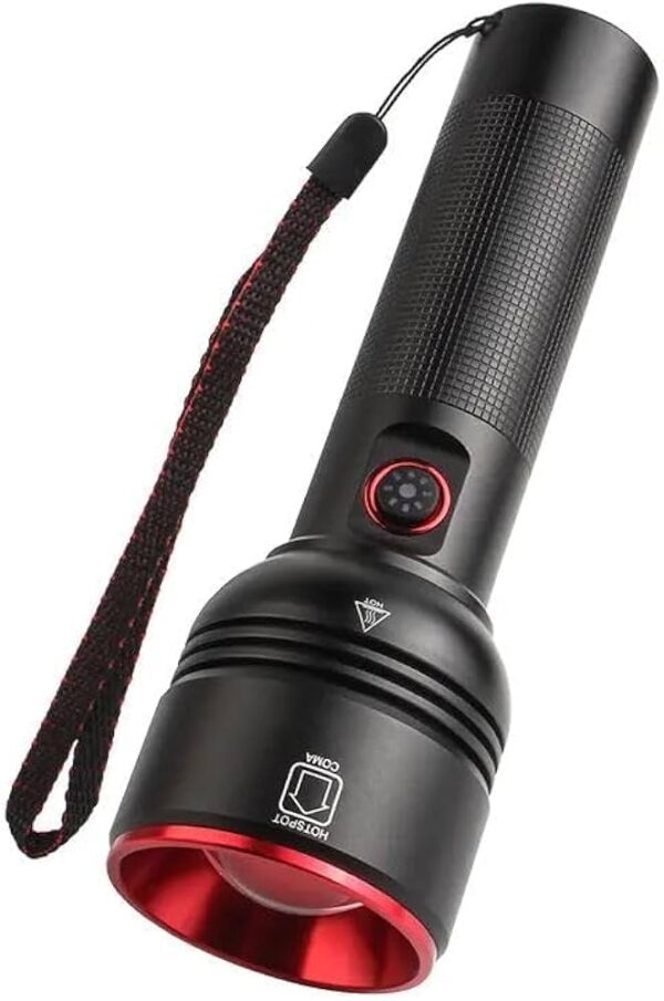 cb2208 aluminium alloy flashlight 1000w wick with 26650 battery– strong, durable light with low battery alert & power indicator - Image 4