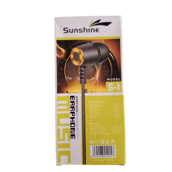 sunshine s-1 super bass music earphone for mobile phones