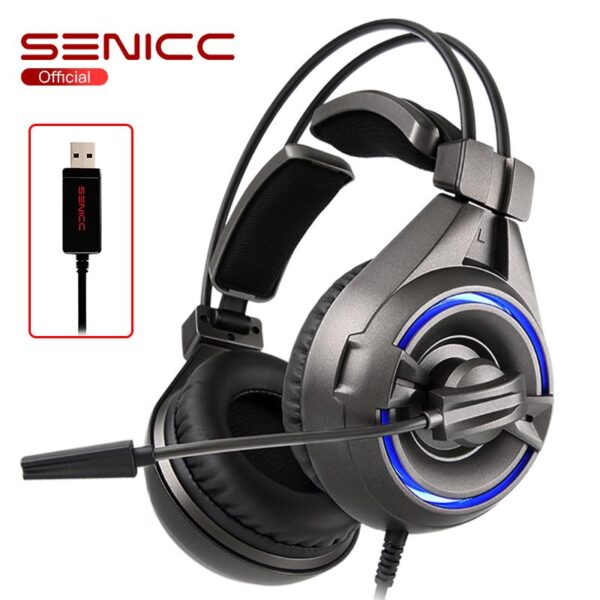 senicc a6 headset usb high quality sound video game headset advance noise canceling technology - Image 9