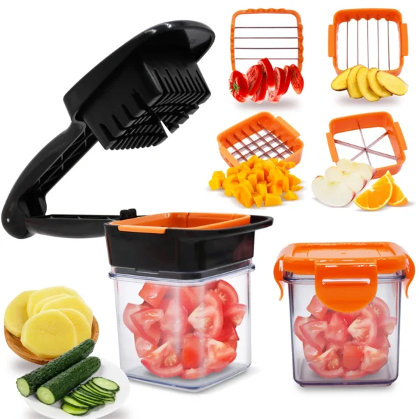 nicer dicer quick fruit vegetable cutter 5 in 1 slicer speedy chopper (random color) - Image 8