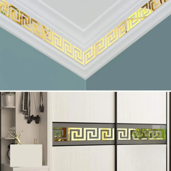 building border/versace border/ versachi border acrylic mirror sticker with adhesive for wall decor and home, office decor wall stickers