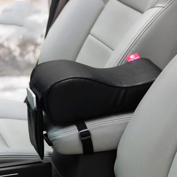 black car center console armrest cushion with mobile pocket