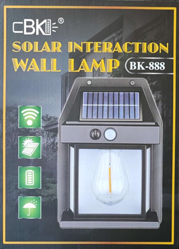 solar rechargeable interaction wall lamp bk-888 | best quality wall lamp | waterproof intelligent induction wall lamp for courtyard garden night light - Image 4