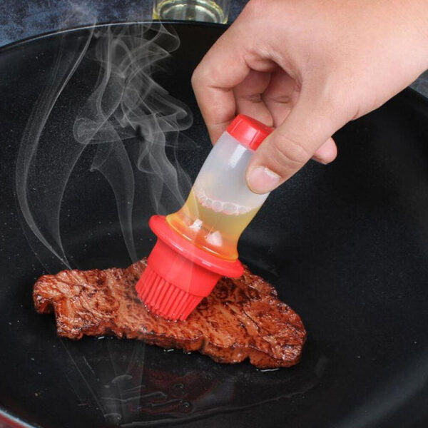 extruded silicone oil brush bottle bbq brush kitchen tool for cooking (random color) - Image 8