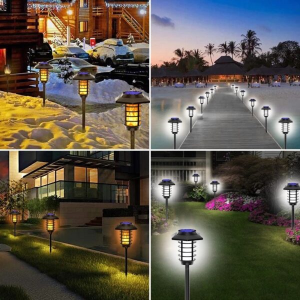 2 in 1 solar flame lamp | outdoor led waterproof decoration garden lawn light - Image 13
