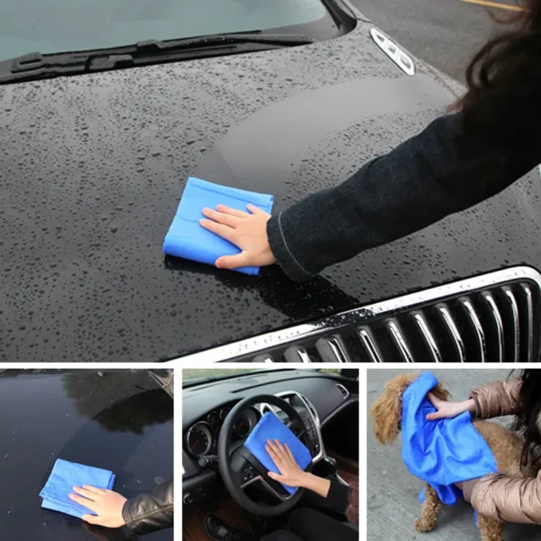 clean cham absorbant car, home cleaning synthetic chamois leather magic cloth(random color) - Image 13
