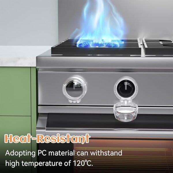 2 pc's stove knob lock baby safety stove gas knob covers & childproof oven lock, kitchen safety stove locks for babies & toddlers - Image 5