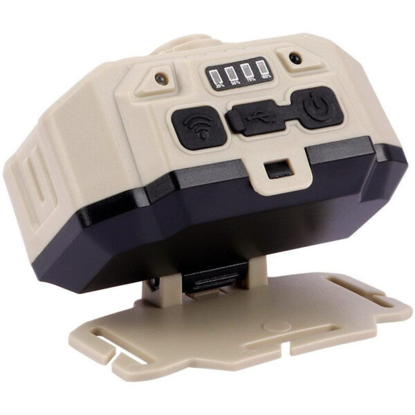 usb rechargeable led miner's headband flashlight lighted with sensor camping work light hx-815s / g75-040b5 - Image 12