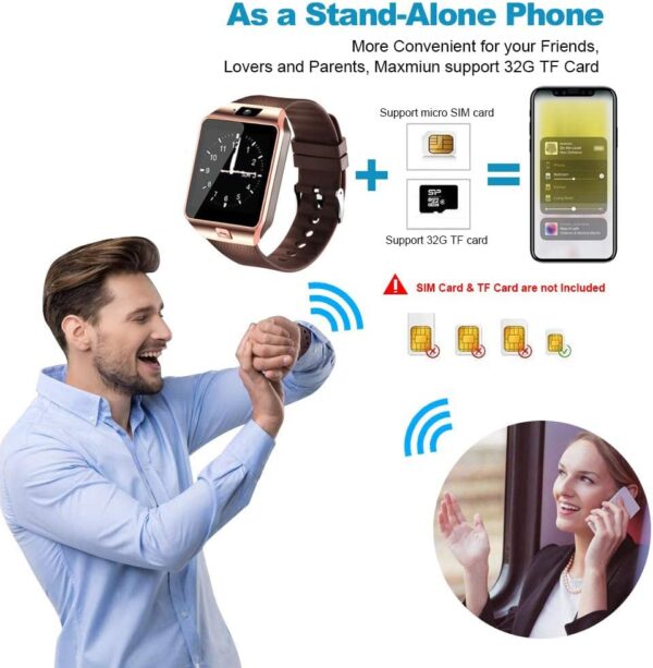 dz09 bluetooth smartwatch,touchscreen wrist smart phone watch sports fitness tracker with sim sd card slot camera (black) - Image 9