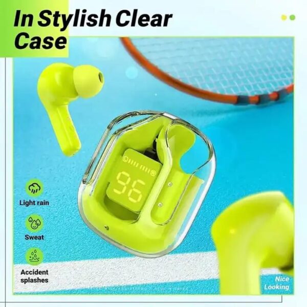 air31 wireless earbuds transparent with deep bass & battery display tws wireless bluetooth (random color) - Image 5