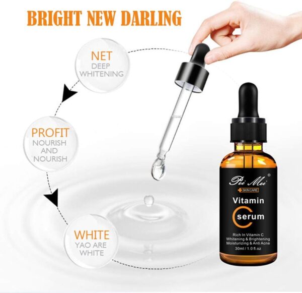 pei mei one of the best vitamin c serum rich in vitamin c, whitening & brightening, moisturizing & anti-acne all types of skin 30ml | vc facial serum glow serum removes dark spot - Image 9