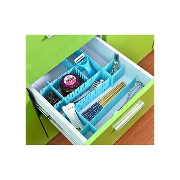 4 pcs - diy plastic drawer grid separator divider partition storage organizer (random color) - Image 4