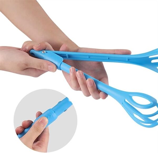 multipurpose plastic egg beater mixer kitchen baking utensil spaghetti server tong chimta (random color) - Image 6