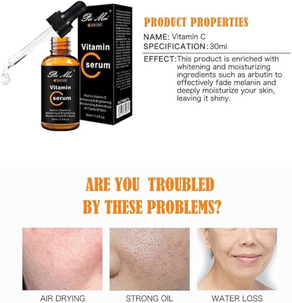 pei mei one of the best vitamin c serum rich in vitamin c, whitening & brightening, moisturizing & anti-acne all types of skin 30ml | vc facial serum glow serum removes dark spot - Image 13