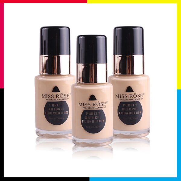 miss rose waterproof moisturizing oil free full coverage deep whitener liquid foundation 30ml
