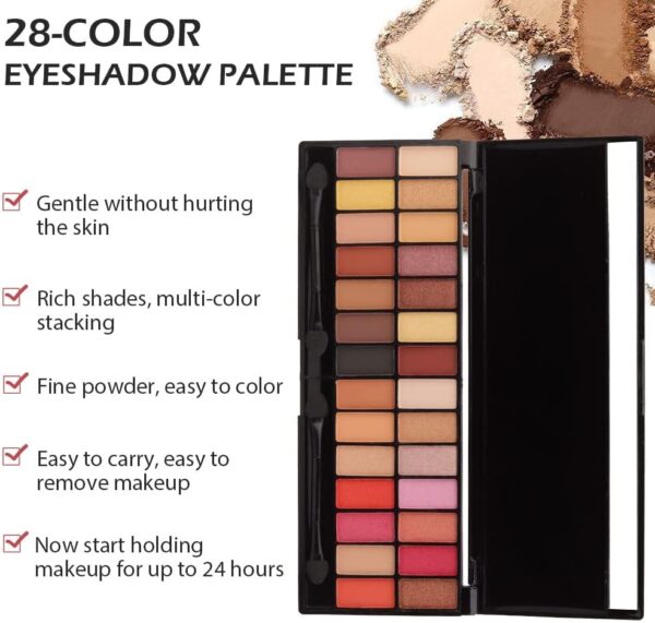 miss france 28 color eyeshadow palette matte shimmer eye shadow makeup - Image 5