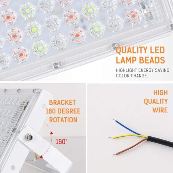 rgb led waterproof flood light | outdoor lighting for christmas, halloween, stage, garden, party - 50w - Image 5
