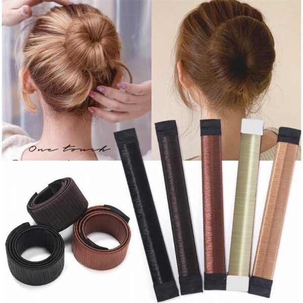 hair bun maker french twist hair fold wrap snap for hair easy bun hair tool ballet bun for kids and women(random color)