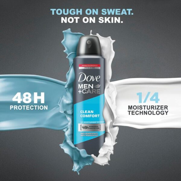 dove men+care clean comfort with 48 hour powerful protection body spray 250ml - Image 4