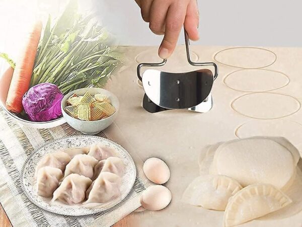rolling dough cutter, dumpling making tool kitchen cutter roller wood handle - Image 4