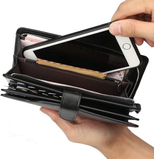 new men wallets pu leather business long zipper large capacity quality male purse with card holder multi-function wallet for men ( random color ) - Image 14