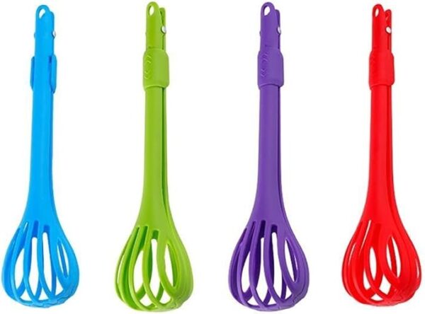 multipurpose plastic egg beater mixer kitchen baking utensil spaghetti server tong chimta (random color) - Image 4