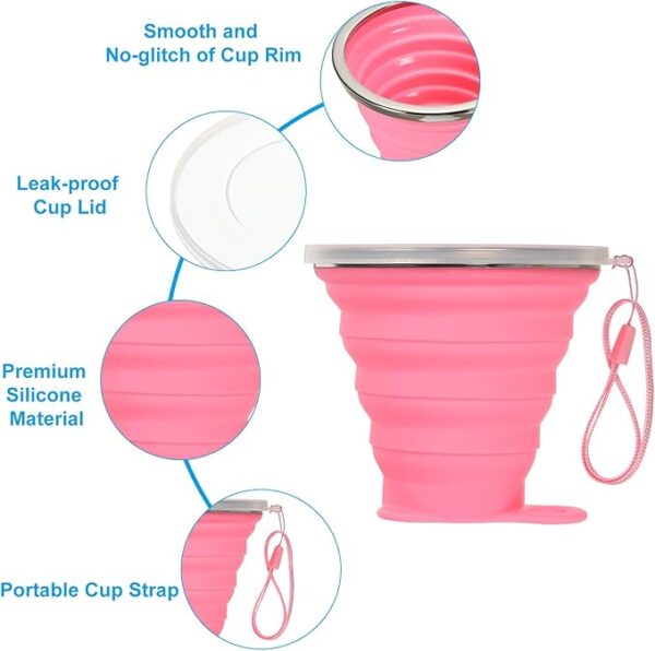 cute telescopic collapsible silicone foldable cup / water bottle (random color) - Image 6
