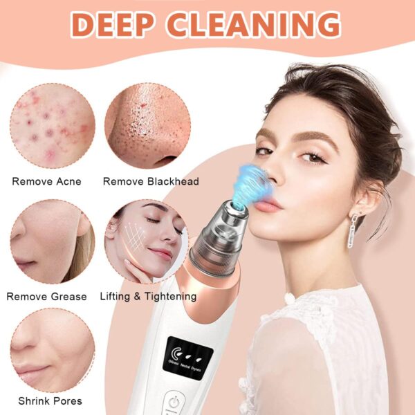 face vacuum blackhead remover pore cleaner | electric deep cleansing tool for nose & face - Image 4