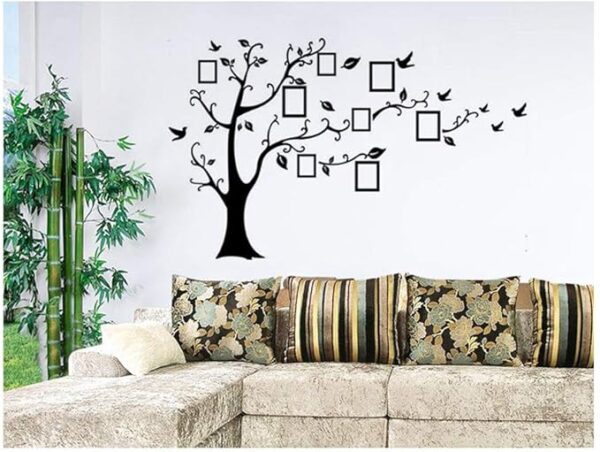 large 200x250 cm 79x99 in - black 3d diy photo tree pvc wall decals adhesive family wall stickers mural art home decor - Image 7