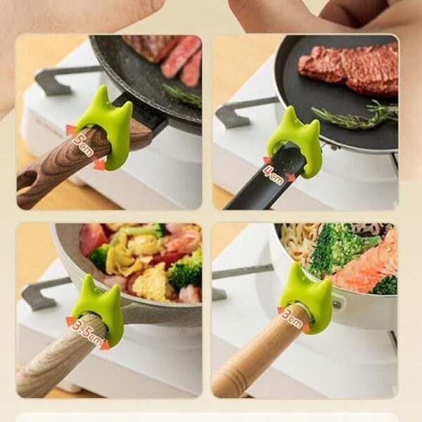 silicone pot lid and soup spoon holder,  spoon spatula rest (random color) - Image 4