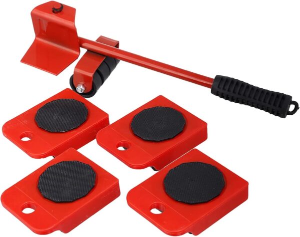 (5 in 1) heavy furniture move tool transport lifter shifter moving kit slider remover rolling wheel corner mover set