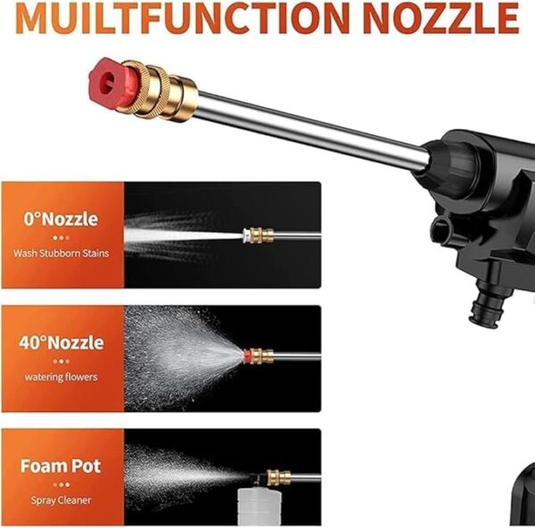 automatic cordless wireless car wash spray gun high pressure 48v lithium water jet foam car washer gun(single battery ) - Image 14