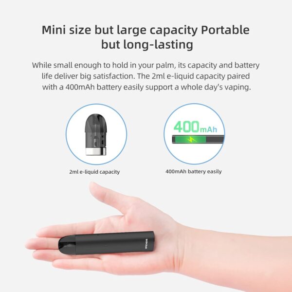 upends upleaf pod kit | e-cigarette starter kit, unique airflow design, type c cable, magnetic connection of smok e-cigarette ( random color ) - Image 4