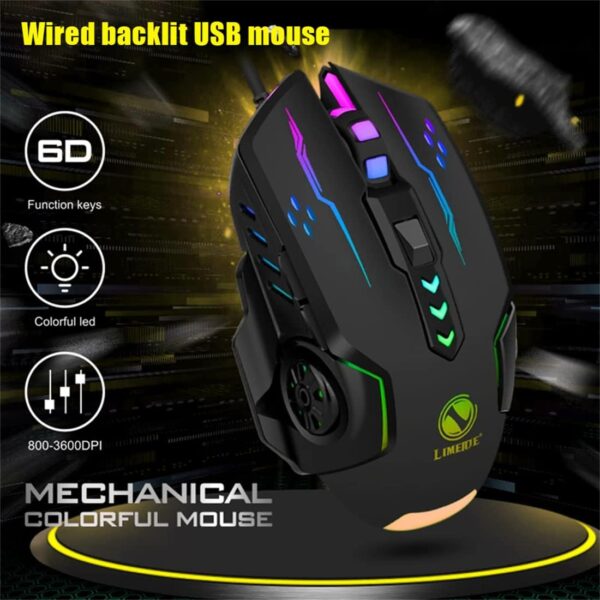gaming glowing mouse backlit e-sports colorful led light mouse for laptop pc computer gamer - Image 8